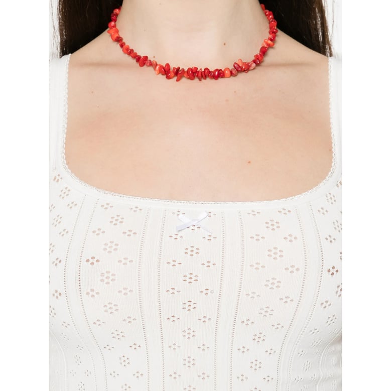 off-white square neck sleeveless top by Selfnex