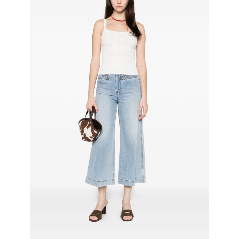 off-white square neck sleeveless top by Selfnex