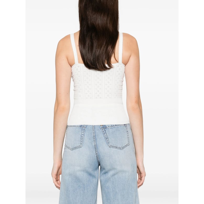 off-white square neck sleeveless top by Selfnex