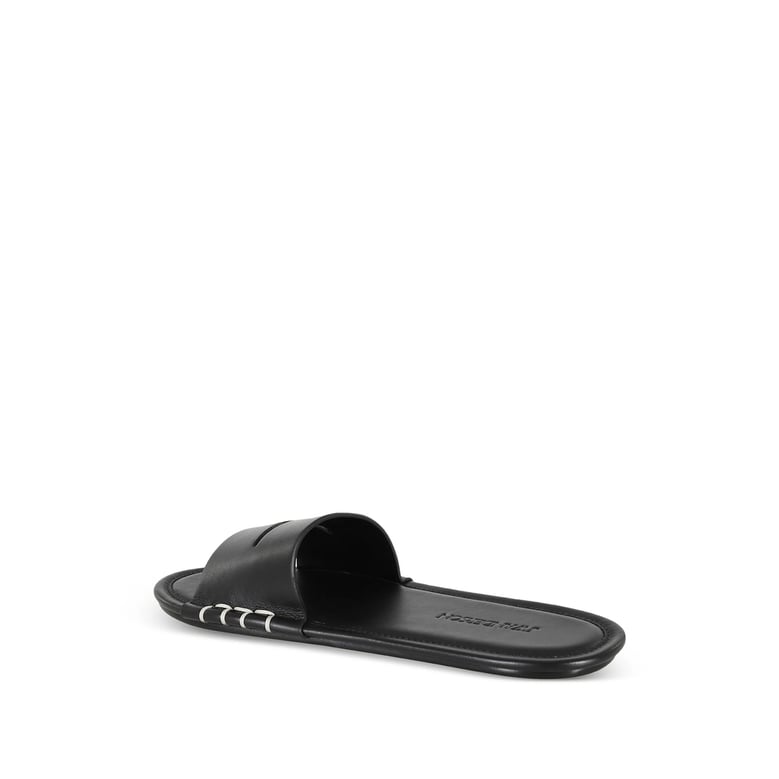 black calf leather cut-out shoes by Selfnex