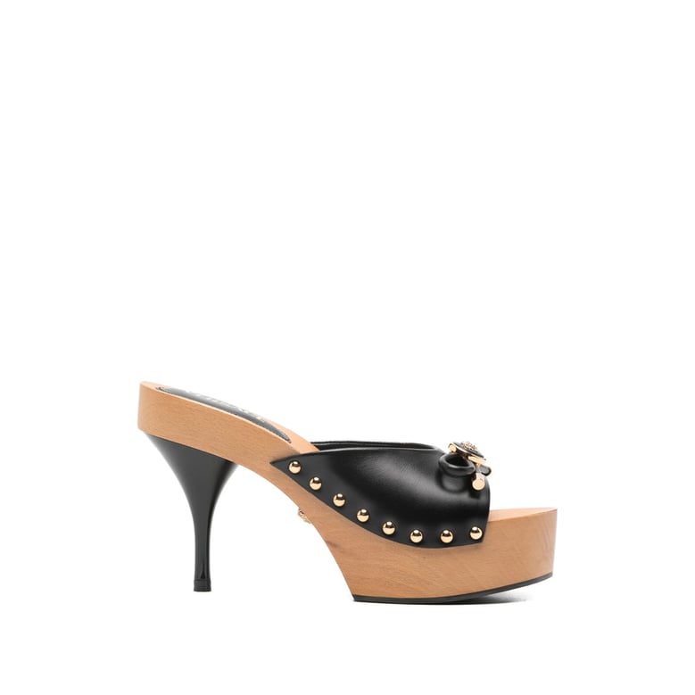black platform stiletto heel shoes by Selfnex