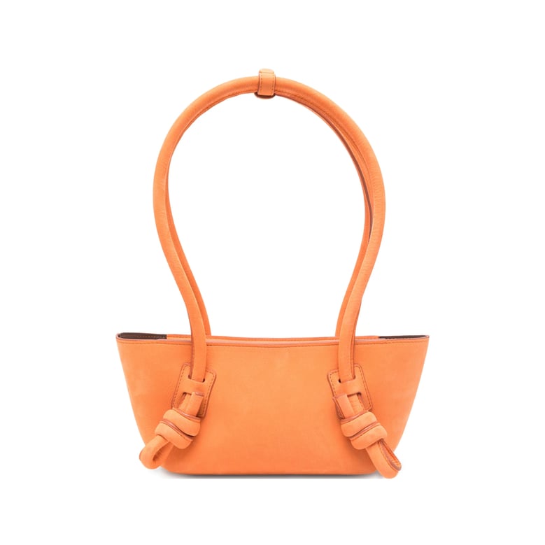 orange top handle knot detail bag by Selfnex