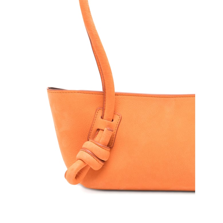 orange top handle knot detail bag by Selfnex