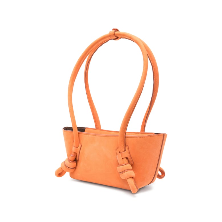 orange top handle knot detail bag by Selfnex