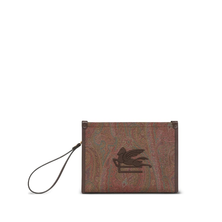 bag with brown paisley print by Selfnex