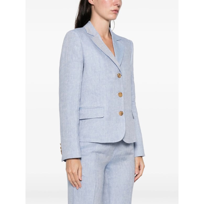 linen v-neck outerwear by Selfnex