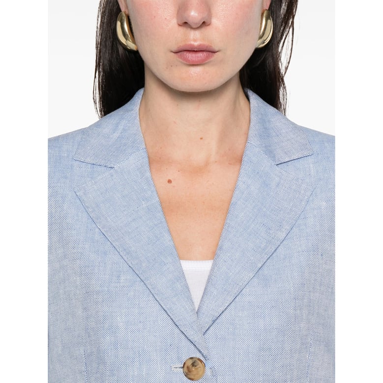 linen v-neck outerwear by Selfnex