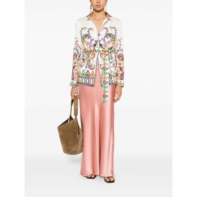 white paisley print outerwear by Selfnex