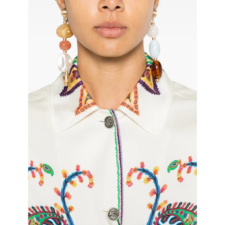 white paisley print outerwear by Selfnex