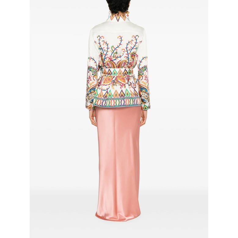 white paisley print outerwear by Selfnex