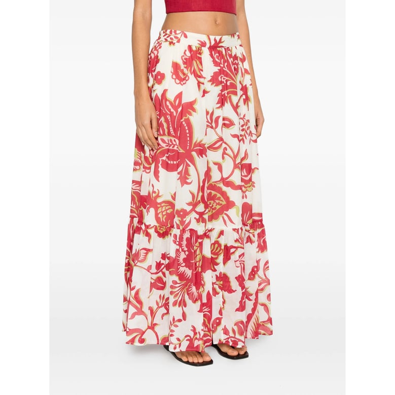 floral print tiered skirt by Selfnex