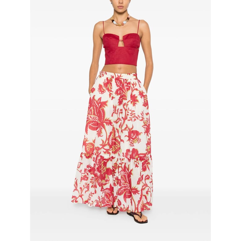 floral print tiered skirt by Selfnex