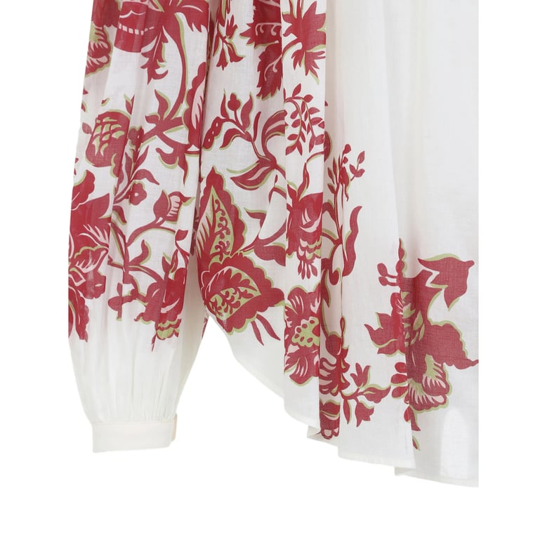floral print high neck shirt by Selfnex