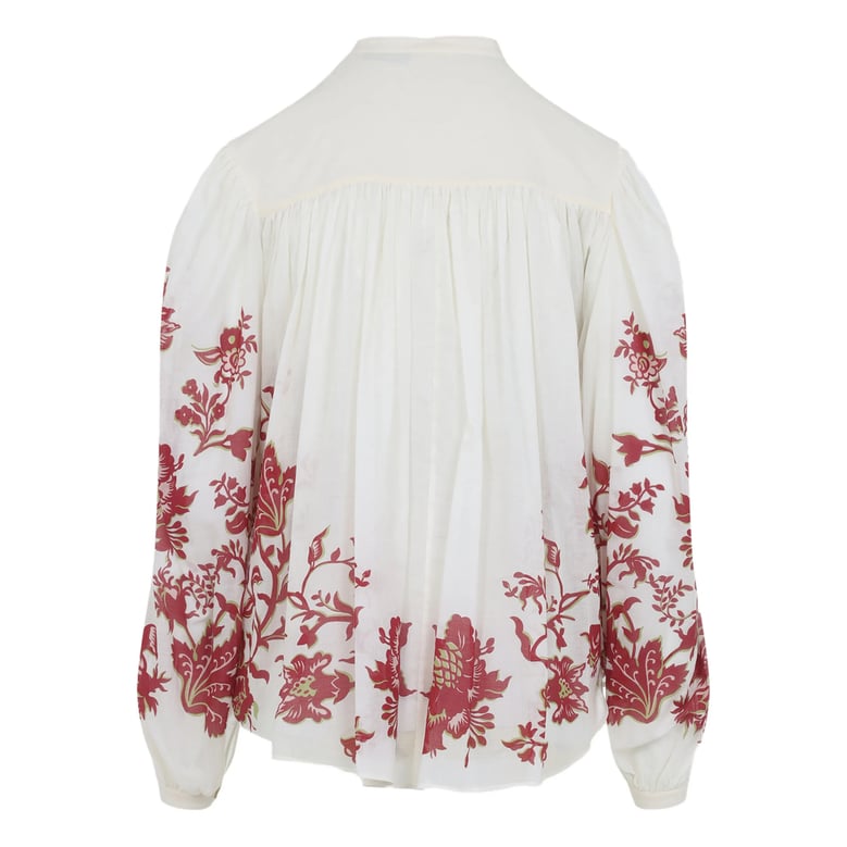 floral print high neck shirt by Selfnex