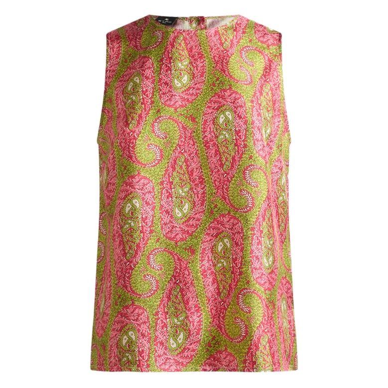 sleeveless paisley pattern top by Selfnex