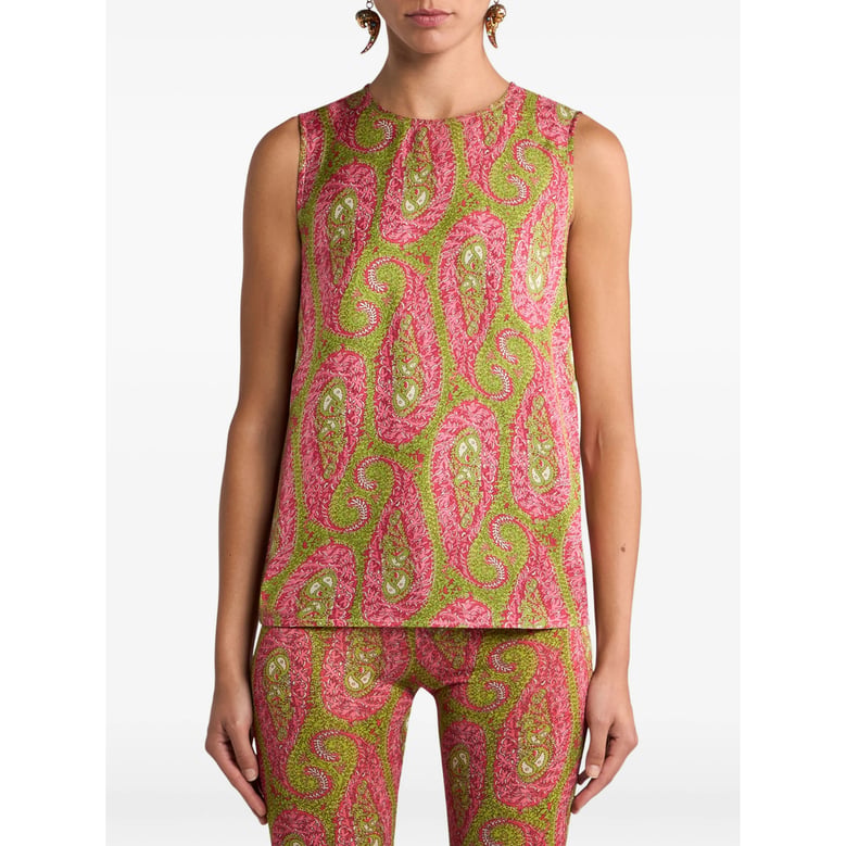 sleeveless paisley pattern top by Selfnex