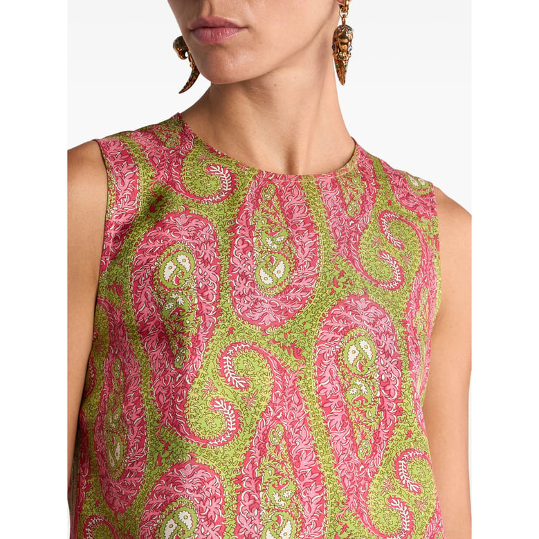 sleeveless paisley pattern top by Selfnex