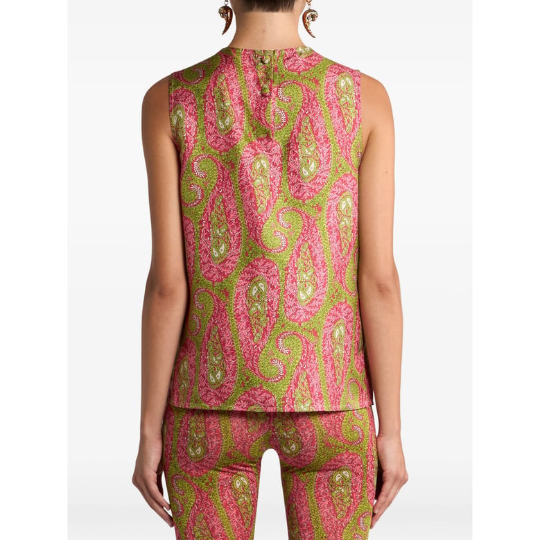sleeveless paisley pattern top by Selfnex