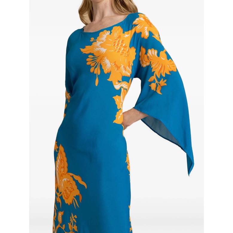 dress blue floral silk by Selfnex
