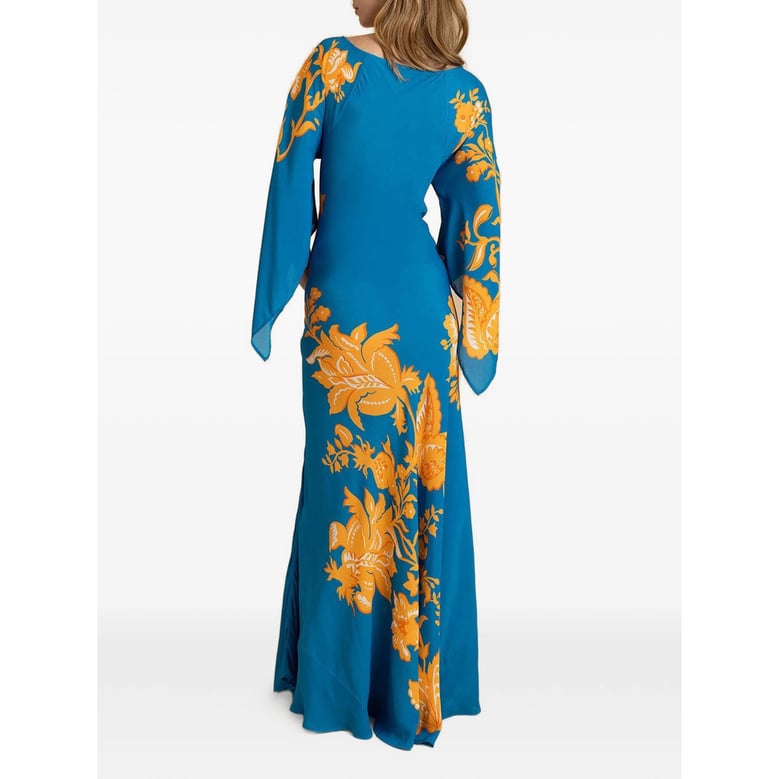 dress blue floral silk by Selfnex