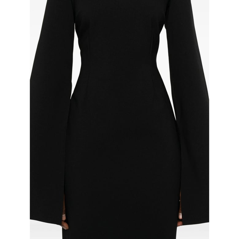 black funnel neck dress by Selfnex