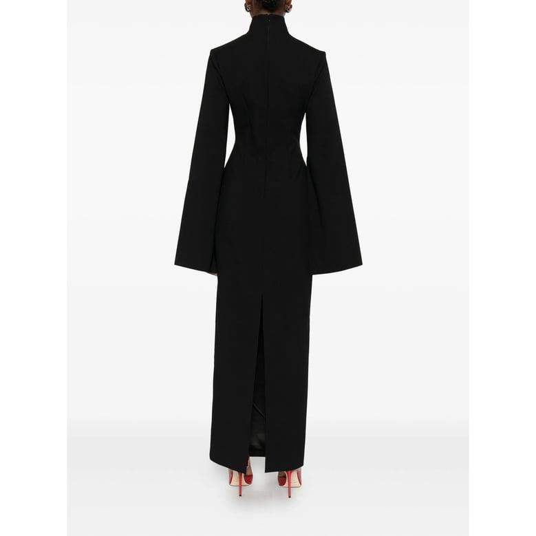 black funnel neck dress by Selfnex