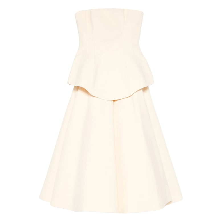 dress with peplum detail and a-line skirt by Selfnex