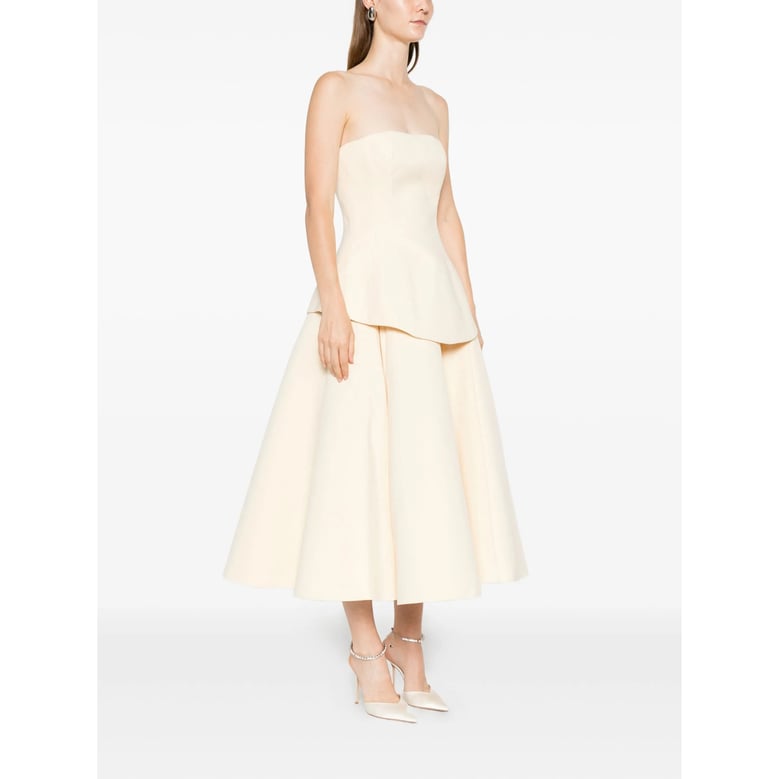 dress with peplum detail and a-line skirt by Selfnex