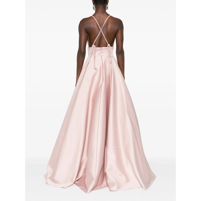 pink open-back dress by Selfnex