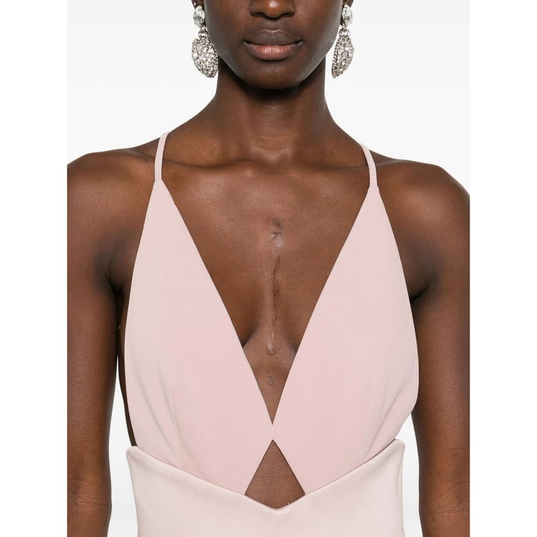 pink open-back dress by Selfnex