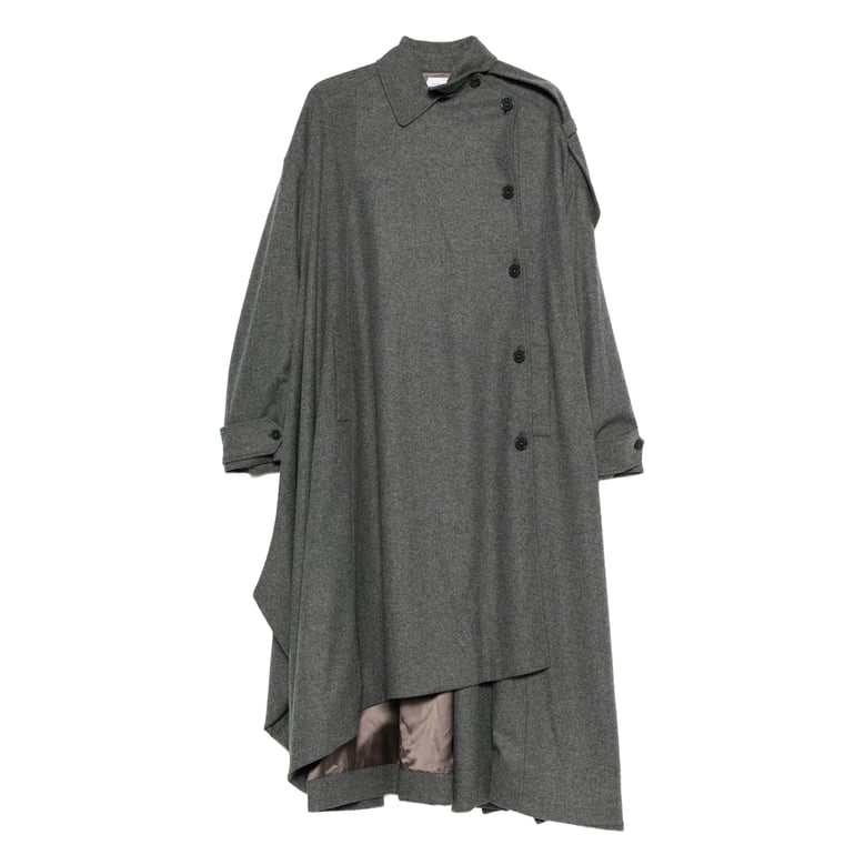 coat with asymmetric hem by Selfnex