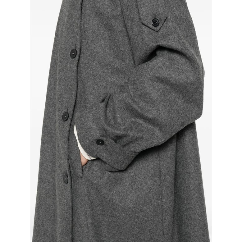coat with asymmetric hem by Selfnex