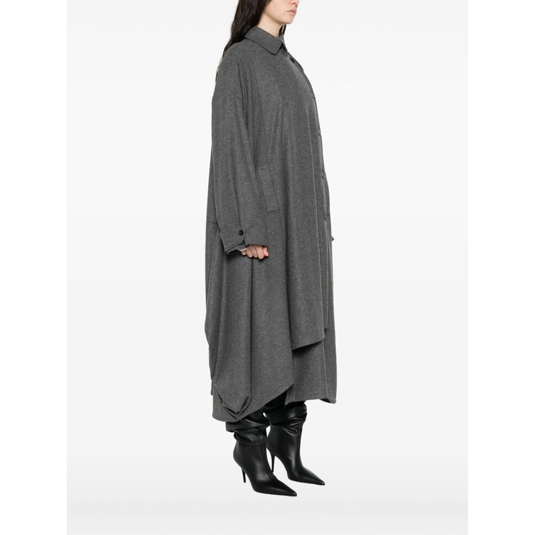 coat with asymmetric hem by Selfnex