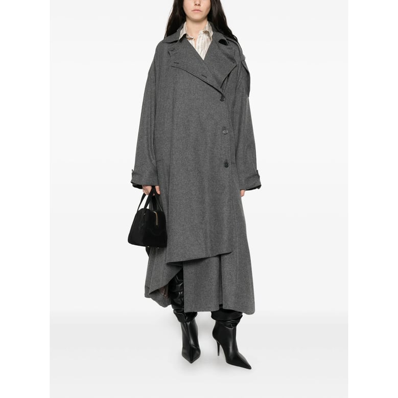 coat with asymmetric hem by Selfnex