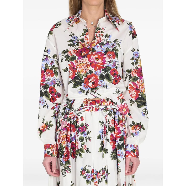 shirt floral print white/red by Selfnex