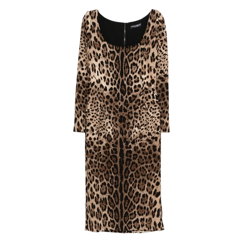 leopard print long sleeve dress by Selfnex