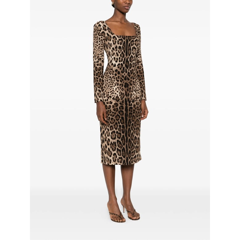 leopard print long sleeve dress by Selfnex
