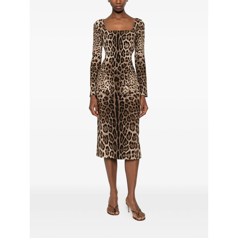 leopard print long sleeve dress by Selfnex