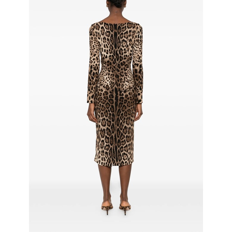 leopard print long sleeve dress by Selfnex