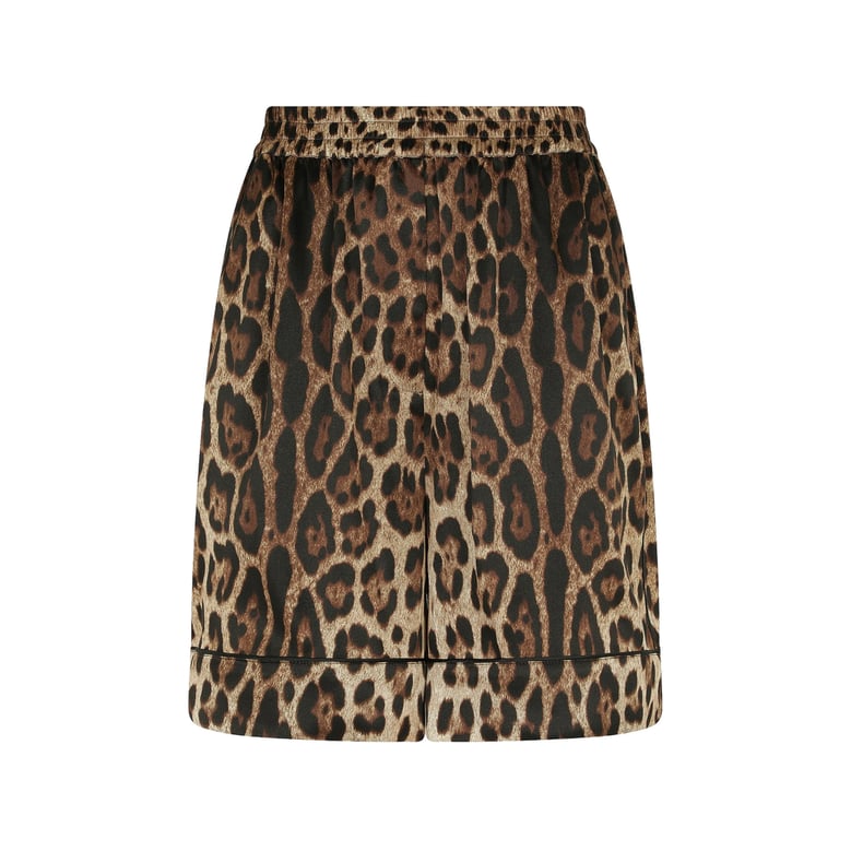high-waisted silk shorts brown/black by Selfnex