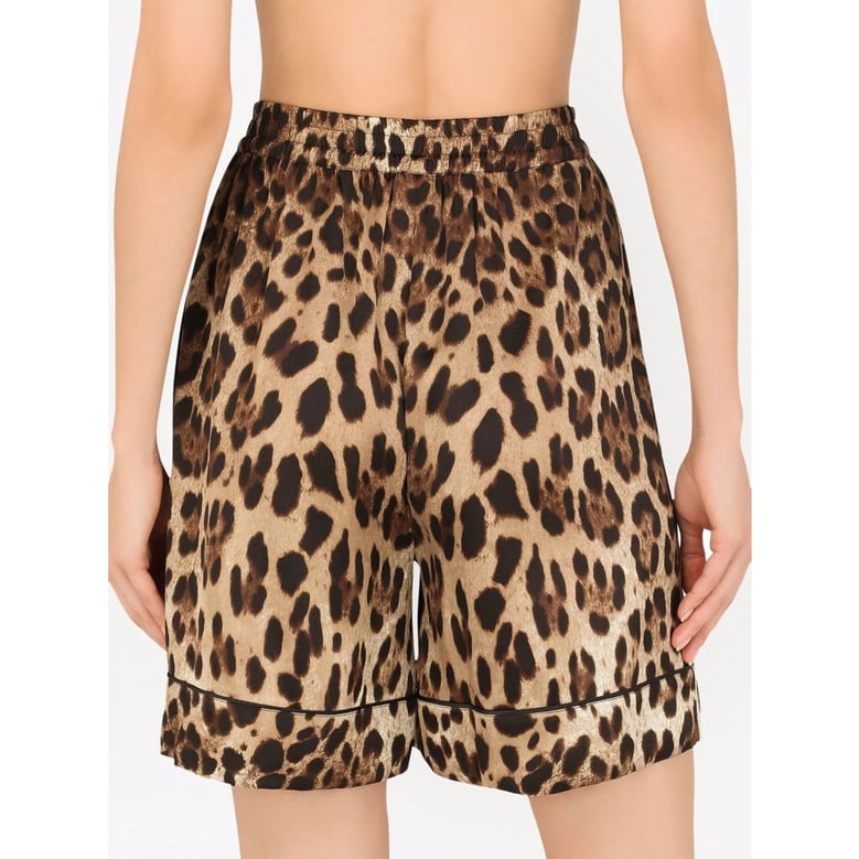 high-waisted silk shorts brown/black by Selfnex