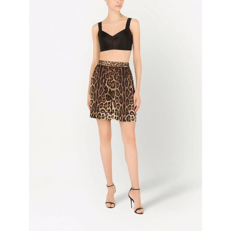 high-waisted silk shorts brown/black by Selfnex