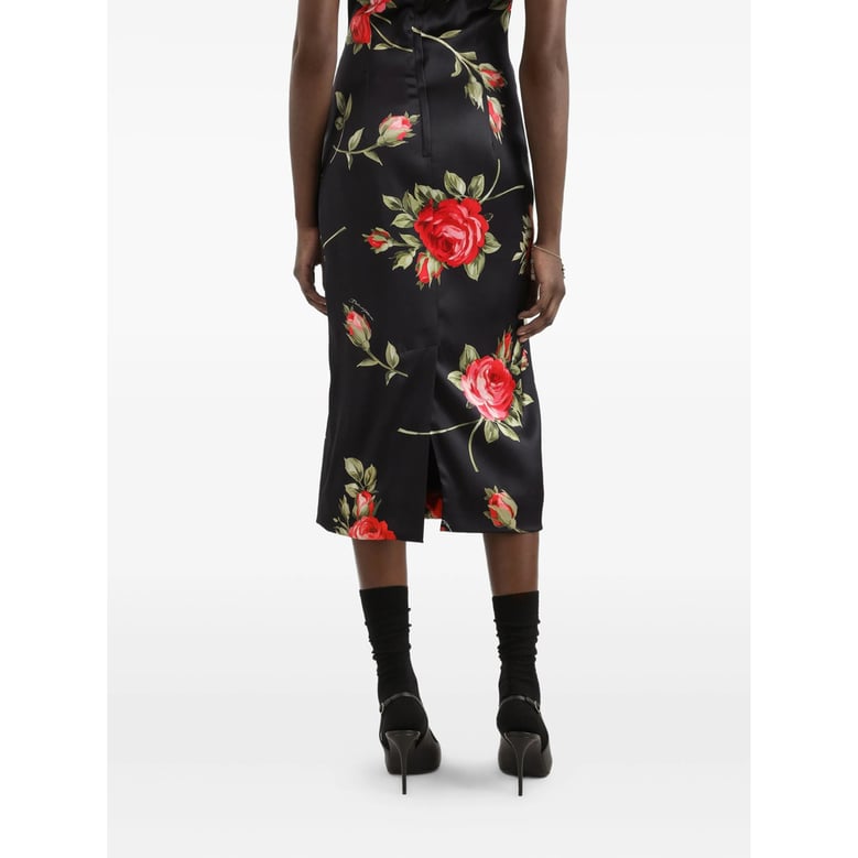 dress black/red floral print by Selfnex