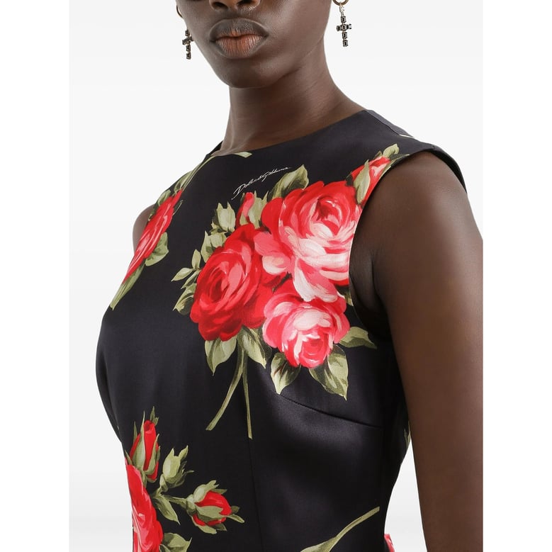 dress black/red floral print by Selfnex