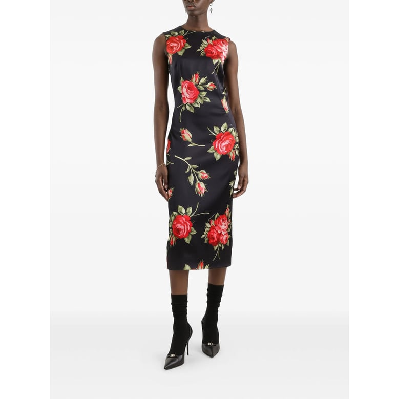 dress black/red floral print by Selfnex