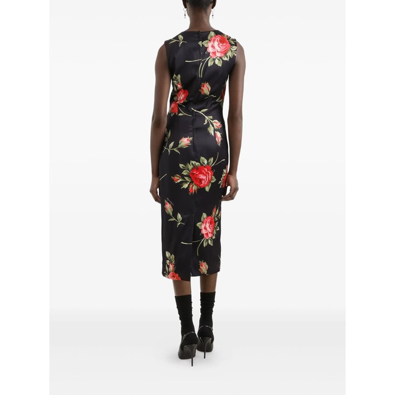 dress black/red floral print by Selfnex