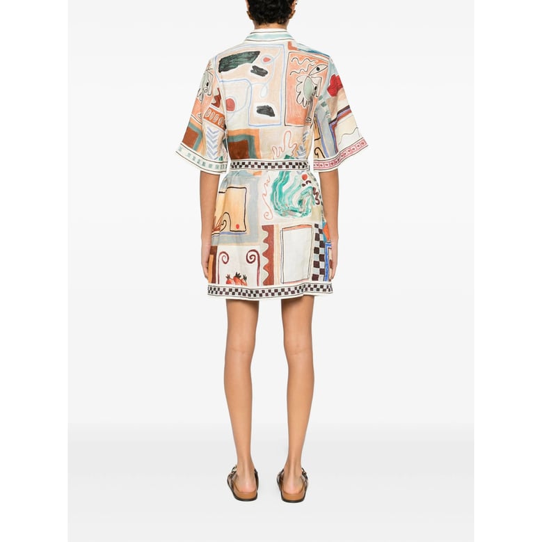 abstract print long sleeve dress by Selfnex