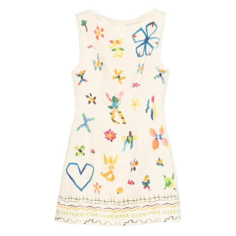 sleeveless mini dress with yellow print by Selfnex