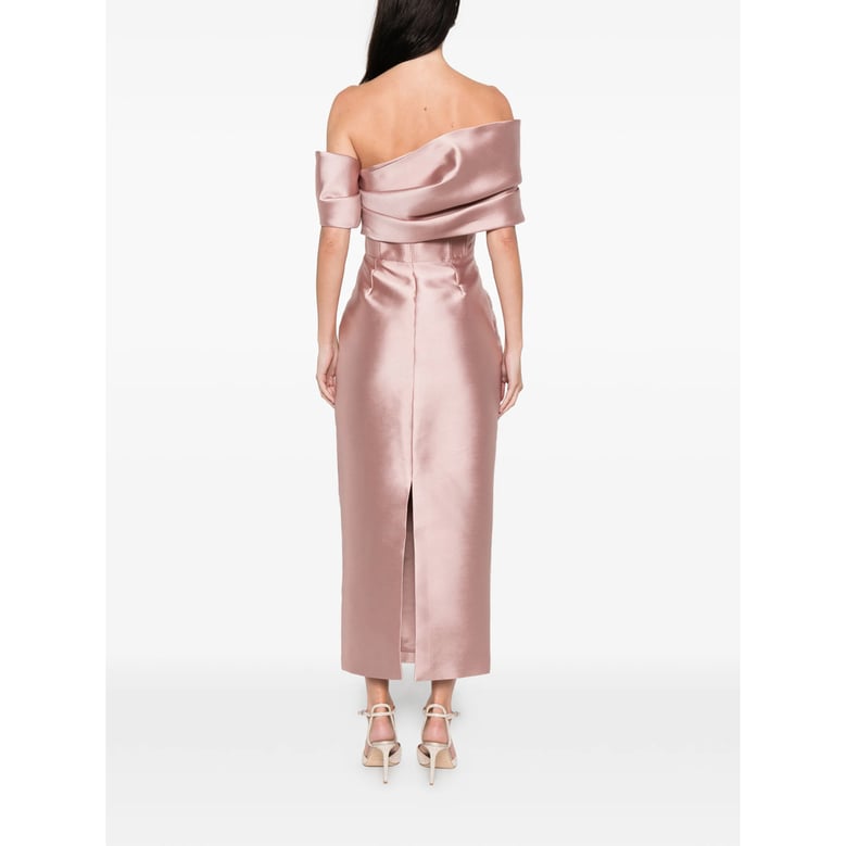 off-shoulder bow detail dress by Selfnex