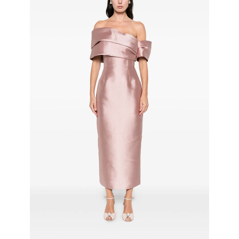 off-shoulder bow detail dress by Selfnex